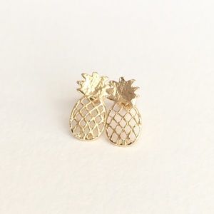 Cute Gold Pineapple Earrings Dainty